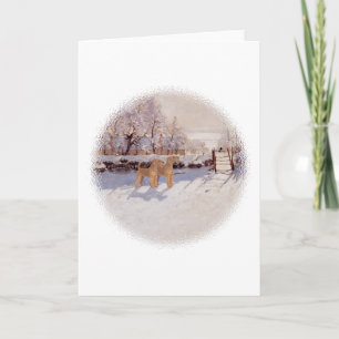 Tarjeta Festiva Terriers Irlandeses en Invierno