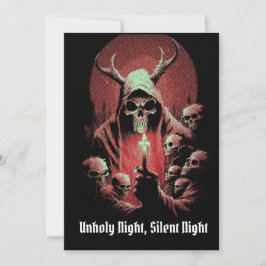 Tarjeta Festiva Terrorífico Horror Invernal Diablo Oculto