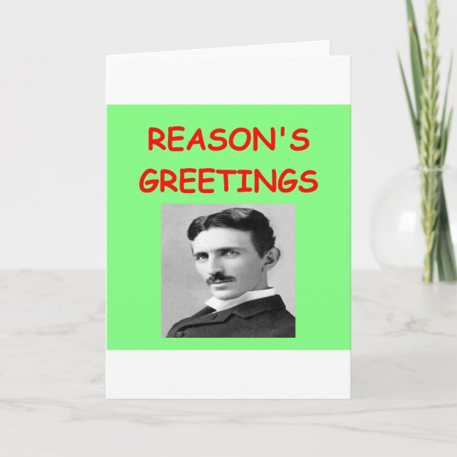 Tarjeta Festiva tesla navidades (Anverso)