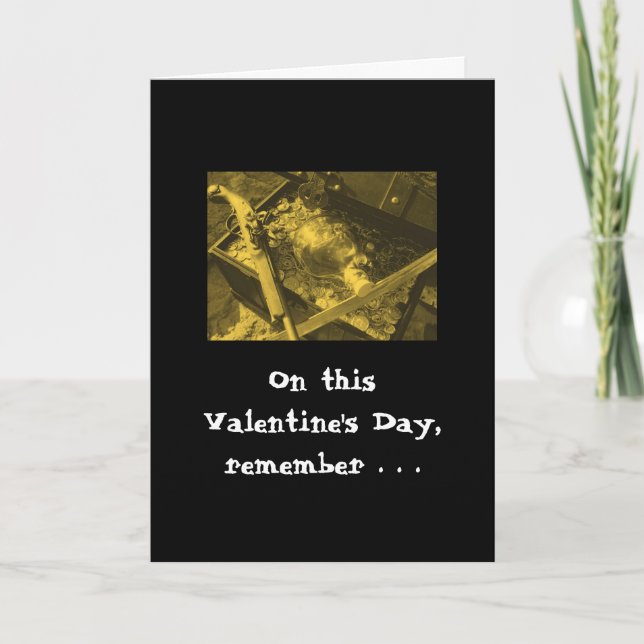 Tarjeta Festiva Tesoro del pirata el el día de San Valentín (Anverso)
