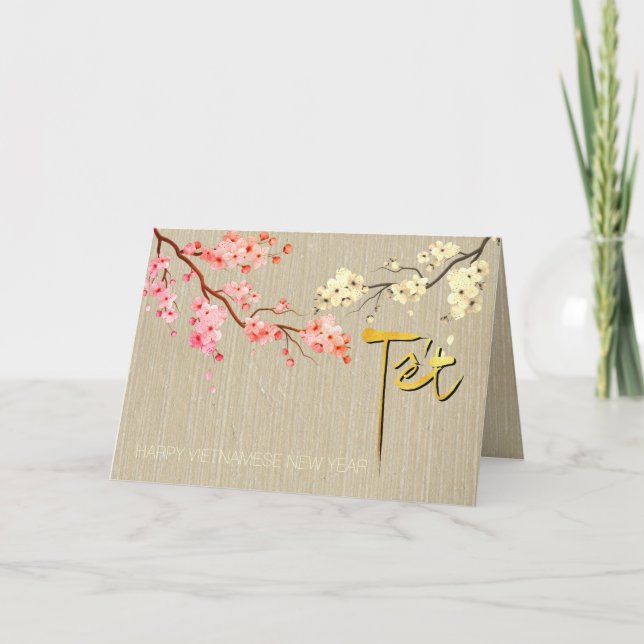 Tarjeta Festiva Tet Hoa Anh Dao Blossom Año Nuevo Vietnamita GC2 (Anverso)