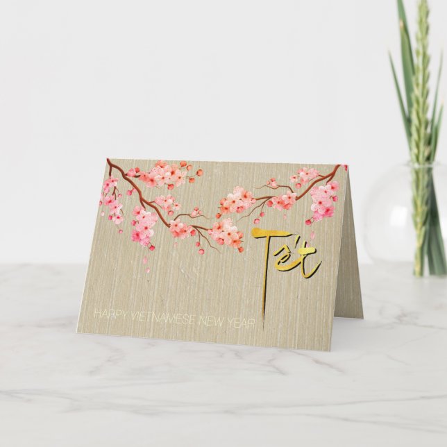 Tarjeta Festiva Tet Hoa Anh Dao Blossom Año Nuevo Vietnamita GC2a (Anverso)