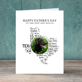 Tarjeta Festiva Texas Best Dog Dad Photo Father’s Day