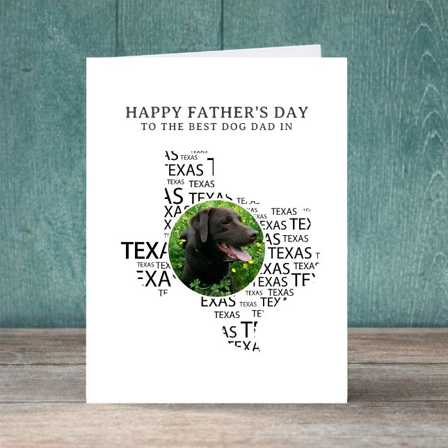 Tarjeta Festiva Texas Best Dog Dad Photo Father’s Day (Edit text as required to personalize the message inside, or the front of card)