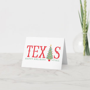 Tarjeta Festiva Texas Christmas Tree Happy Holidays Gredays