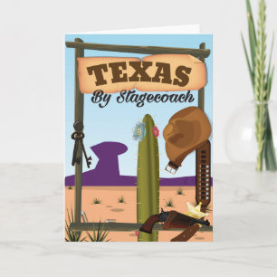 Tarjeta Festiva Texas en diligencia