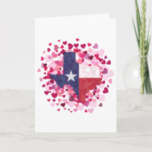 Tarjeta Festiva Texas en un campo cardíaco - El día de San Valentí