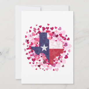 Tarjeta Festiva Texas en un Campo de Corazones - Día de San Valent