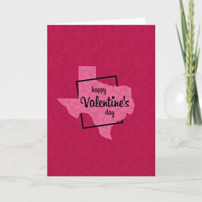 Tarjeta Festiva Texas: Feliz Día de San Valentín en blanco (Anverso)