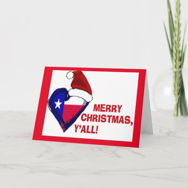 Tarjeta Festiva Texas Santa - ¡Feliz Navidad! (Anverso)