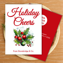 Tarjeta Festiva Text-Only Holiday Card | Add Business Name