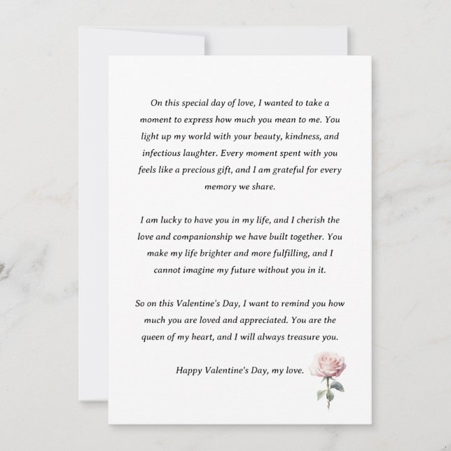 Tarjeta Festiva Texto de felicitación para la novia, esposa (Anverso)