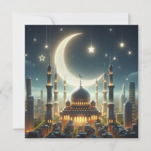 Tarjeta Festiva Texto de salutaciones personalizables de Eid Mubar