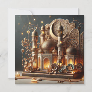 Tarjeta Festiva Texto de salutaciones personalizables de Eid Mubar
