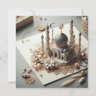 Tarjeta Festiva Texto de salutaciones personalizables de Eid Mubar