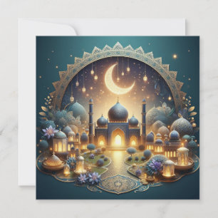 Tarjeta Festiva Texto de salutaciones personalizables Eid Mubarak