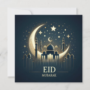 Tarjeta Festiva Texto de salutaciones personalizables Eid Mubarak