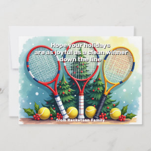 Tarjeta Festiva 🎾🎄Texto personalizado, Alegría de Ganador Limpi