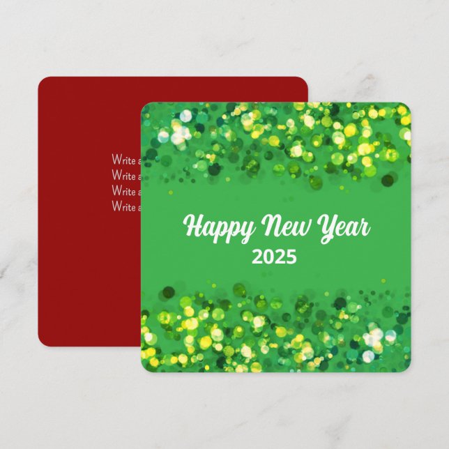 Tarjeta Festiva Texto personalizado brillante y elegante (Anverso / Reverso)