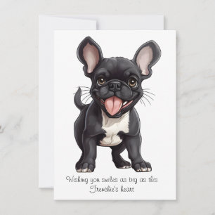 Tarjeta Festiva Texto personalizado, cachorro francés