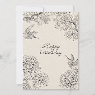 Tarjeta Festiva Texto personalizado de las flores de hidrangea bei