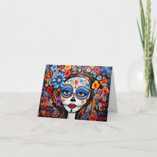 Tarjeta Festiva Texto personalizado Dia de Muertos ☠️ La Calavera 