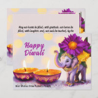 Texto personalizado, Diwali Elephant Elegance