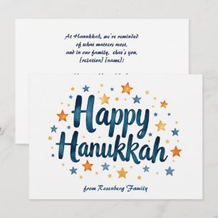 Tarjeta Festiva texto personalizado Feliz Hanukkah ✡️,