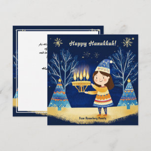 Tarjeta Festiva texto personalizado Feliz Hanukkah ✡️, Estrella de