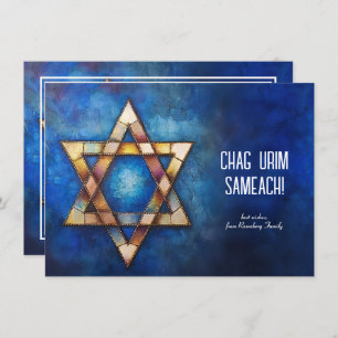 Tarjeta Festiva texto personalizado Feliz Hanukkah ✡️, Estrella de