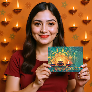 Tarjeta Festiva Texto personalizado, Festival Diwali Radiance