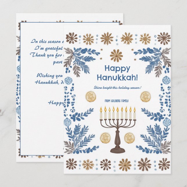 Tarjeta Festiva Texto personalizado Festival Luminoso de las Luces (Anverso / Reverso)