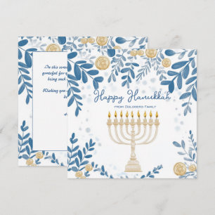 Tarjeta Festiva Texto personalizado Foliage Festividad Hanukkah
