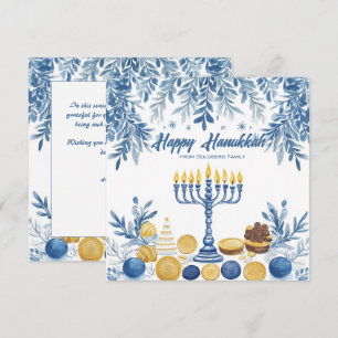 Tarjeta Festiva Texto personalizado Foliage Festividad Hanukkah