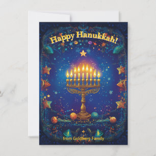 Tarjeta Festiva Texto personalizado✡️ Janucá 🕎 Brilla,