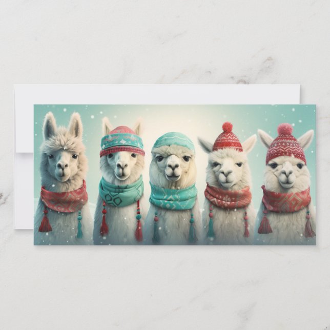 Tarjeta Festiva Texto personalizado Llamas de invierno (Anverso)