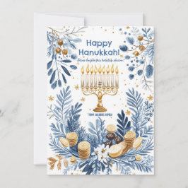 Tarjeta Festiva texto personalizado Radiance Hanukkah