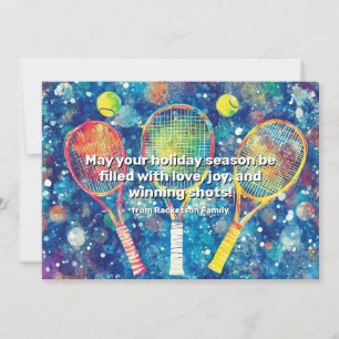 Tarjeta Festiva 🎾🎄Texto personalizado, Triple Partido de Vacacio
