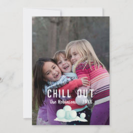 Tarjeta Festiva Texto superpuesto Navidades de nieve Foto de famil