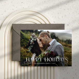 Tarjeta Festiva Texto y fotos de estilo único Felices fiestas