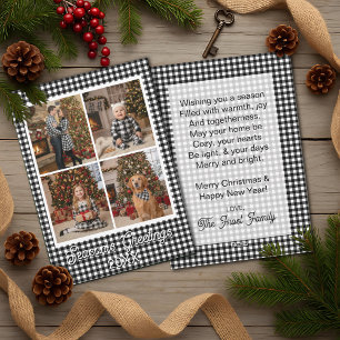 Tarjeta Festiva Texto y nombre personalizados de búfalo blanco y n