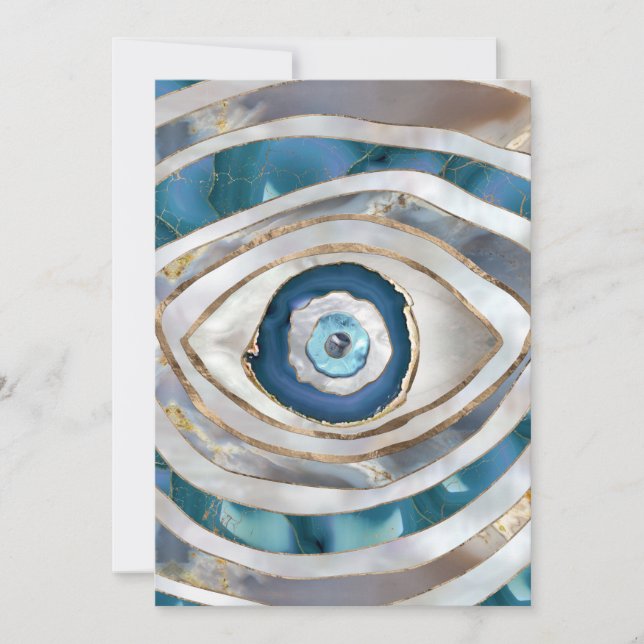 Tarjeta Festiva Texturas minerales y oro del ojo del mal (Anverso)