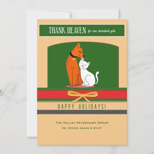Tarjeta Festiva Thank Heaven for Pets Greeting Card (Anverso)