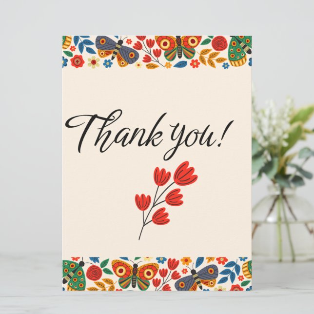 Tarjeta Festiva Thank You So Much - Elegant Card (Anverso de pie)