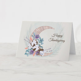 Tarjeta Festiva Thankding Morple Thistle Cotton Moon Floral