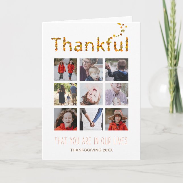 Tarjeta Festiva Thankful You are in Our Lives Collage Photo Card (Anverso)