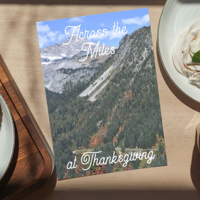 Tarjeta Festiva Thanksgiving Across the Miles Mountain Valley (In Situ)