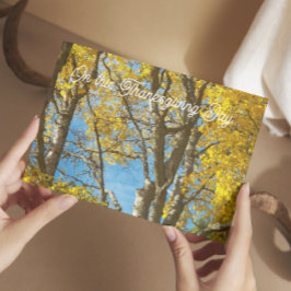 Tarjeta Festiva Thanksgiving Miles Apart Yellow Maple Leaves