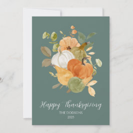 Tarjeta Festiva Thanksgiving Pumpkin Photo Card