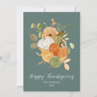 Tarjeta Festiva Thanksgiving Pumpkin Photo Card